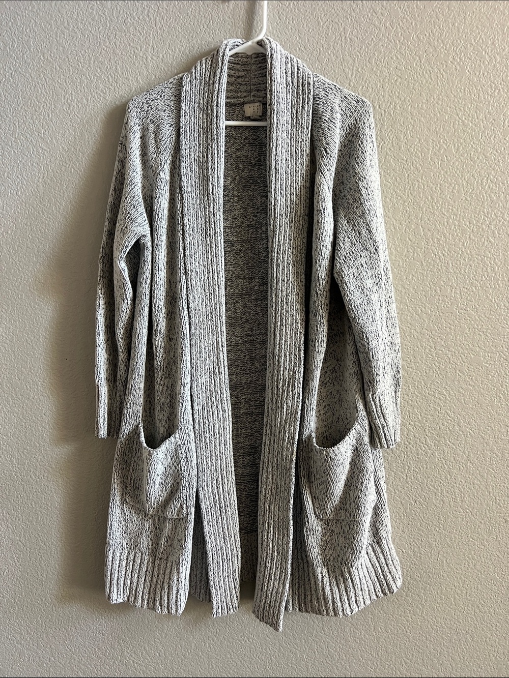 A New Day Cozy Open-Front Long Cardigan Sweater in Light Gray Size XL